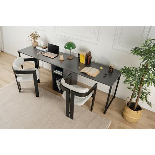 Pracovný stôl Twin Anthracite and Blackfarbe