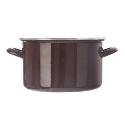 Orion Oală emailată cu margine Brown, 6,5 l