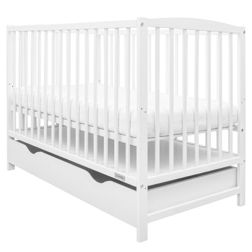 Pătuț New Baby Lilly cu sertar, alb