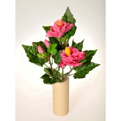 Floare artificială Buchet Hibicus, roz, 35 cm