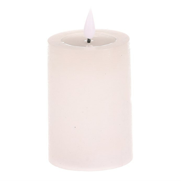 Świeczka z oświetleniem LED i timerem, biała,parafinowa, 13 cm