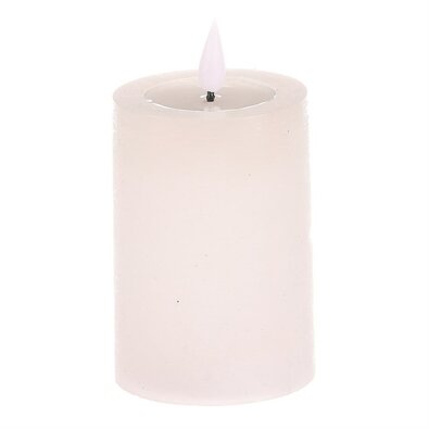 Sviečka s LED osvetlením a časovačom, biela, parafín, 13 cm