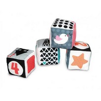 Cuburi textile pentru copii Clemmy baby, negru-alb