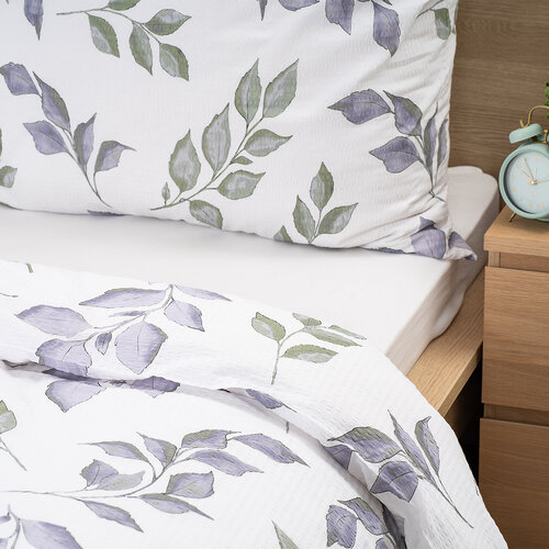 4Home Krepp-Bettwäsche Soft Leaves, 140 x 220 cm, 70 x 90 cm