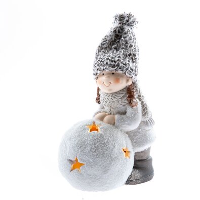 Keramické dievčatko s LED osvetlením, 13 cm
