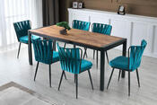 Set de scaune de sufragerie Kusakli Blue and Black, 4 buc.