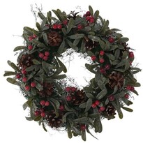 Vianočný dekoračný veniec Helene pr. 24 cm, červené bobule Vianočný dekoračný veniec Helene pr. 24 cm, červené bobule