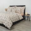 Kvalitex Kreppbettwäsche mit Blumenmuster, Beige, 140 x 200 cm, 70 x 90 cm