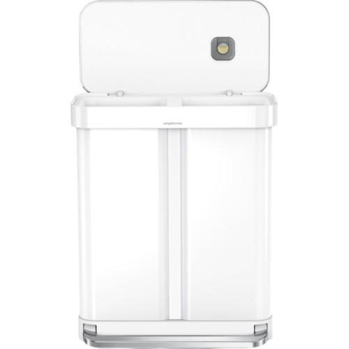 Simplehuman Pedálový odpadkový kôš na triedený odpad 58 l, biela