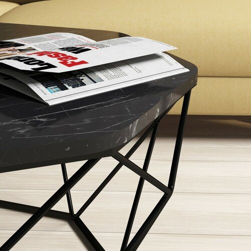 Diamond Black Marble dohányzóasztal