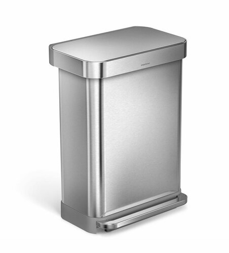 Simplehuman pedálos szemetes 55 l, ezüst akciós termékkép 1