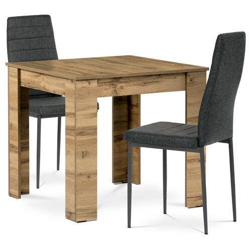 Set masă MDF cu 2 scaune, 80 x 80 x 75 cm, stejarWotan