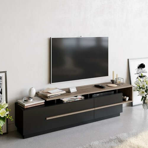 Măsuță TV Pia Black and Walnut