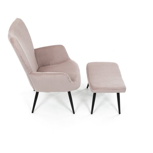 Fotel relaksacyjny z podnóżkiem L7285 PINK6,różowy
