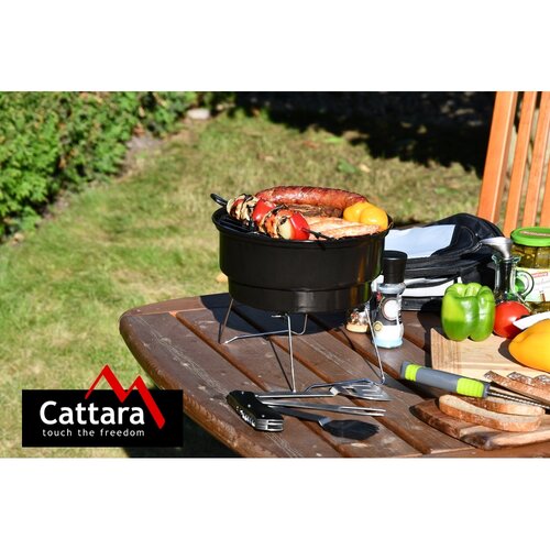 Cattara Tragbarer Holzkohlegrill mit Tasche Bosa, 26 cm