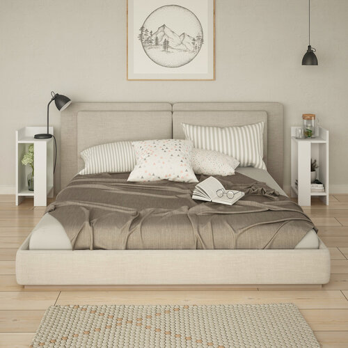 Măsuță de pat Elos White, 2 buc