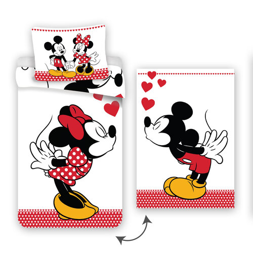 Pościel bawełniana Mickey and Minnie in Love, 140 x 200 cm, 70 x 90 cm