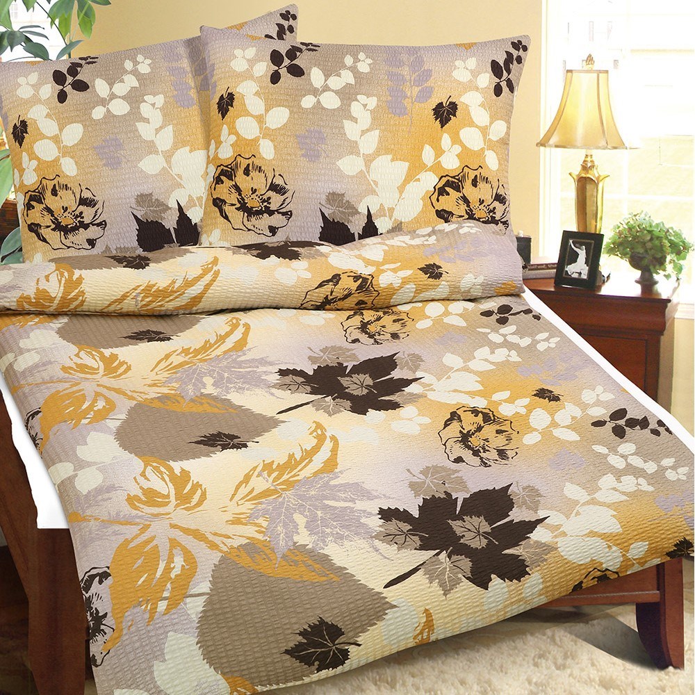 Bellatex Povlečení krep Podzimní listí, 240 x 220 cm, 2 ks 70 x 90 cm