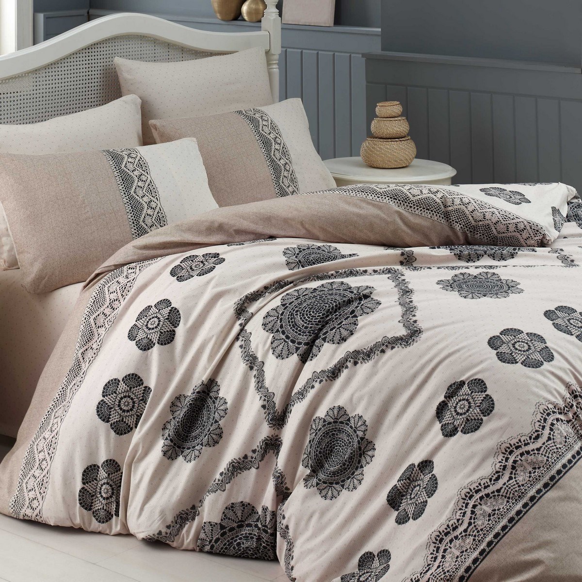 Homeville Bavlnené obliečky Cotton lace, 220 x 200 cm, 2x 70 x 90 cm, 2x 50 x 70 cm, 220 x 200 cm, 2 ks 70 x 90 cm