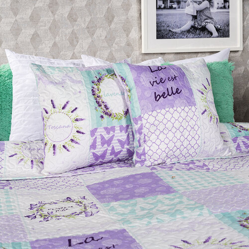 4Home Přehoz na postel Lavender, 220 x 240 cm, 2 ks 40 x 40 cm