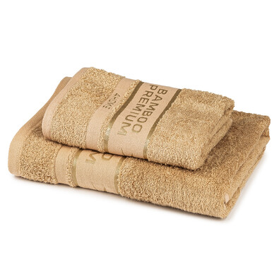 4Home Komplet Bamboo Premium ręczników beżowy, 70 x 140 cm, 50 x 100 cm