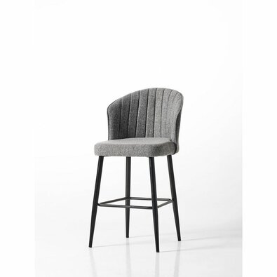Set de scaune de bar Rubi Grey and Black, 4 buc.