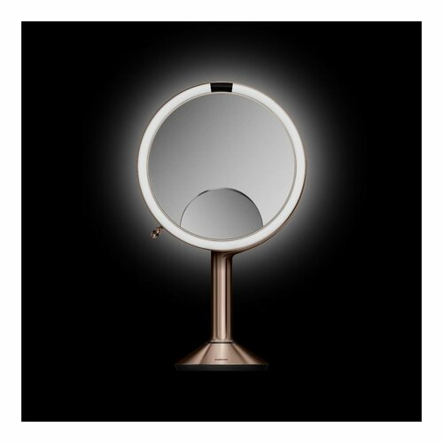 Simplehuman Lusterko kosmetyczne LED Sensor TRIO, powiększenie 1x/5x/10, rose gold