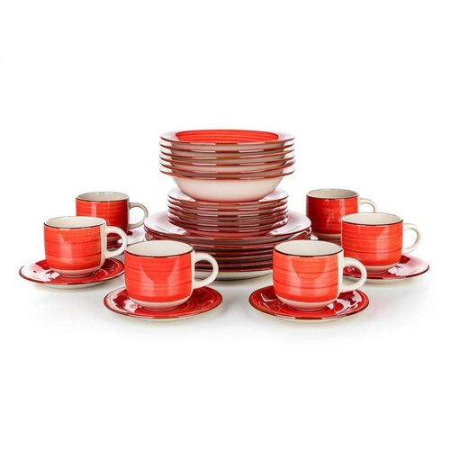 30-delni jedilni set Banquet Spiral Red