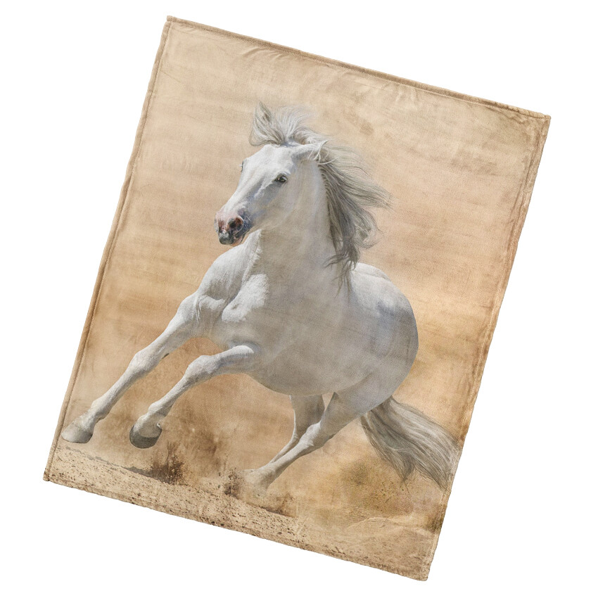 BedTex Koc mikroplyš Koń Bělouš, 130 x 160 cm