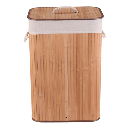 Bambusový prádelní koš s víkem ZEN, přírodní
