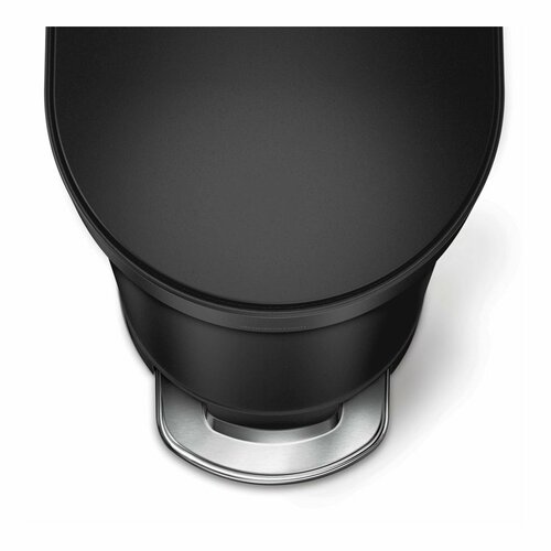 Simplehuman Coș oval cu pedală cu cadru din oțelinoxidabil Slim 45 l, negru