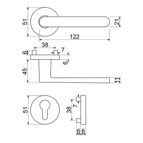 Richter Alumínium fitting RK.K16.COMO.PZ matt nickel
