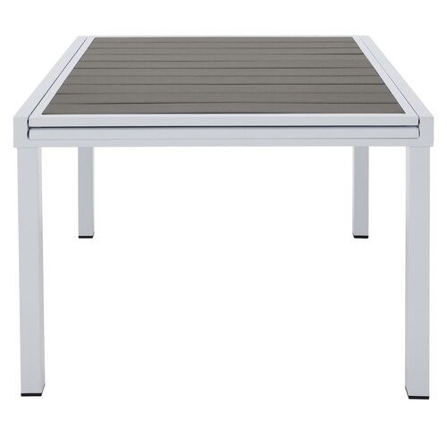 Garten-Ausziehtisch, weißer Stahl/grau, DORIO