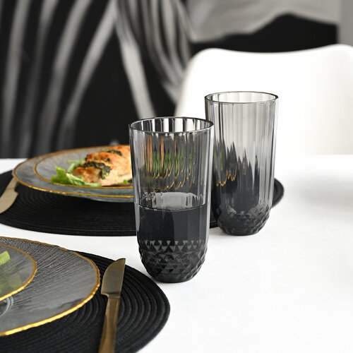 Pohár z dymovo zafarbeného skla, 345 ml