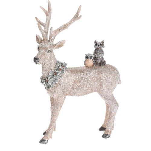Ceramiczna dekoracja Deer with animals, 21 x 12 x 29 cm