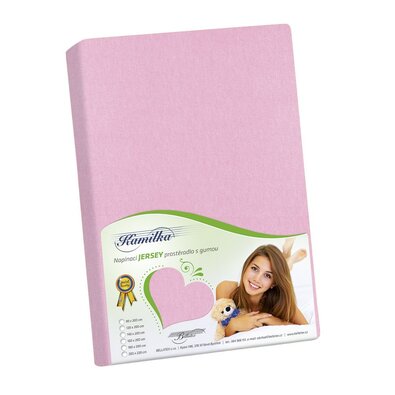 Bellatex Jersey prestieradlo Kamilka ružová, 200 x 220 cm