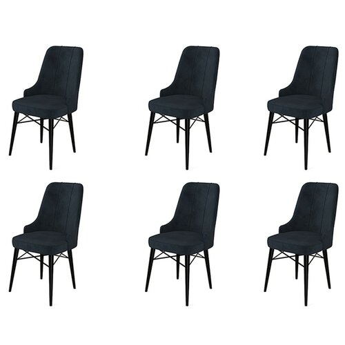 Pare Anthracite and Black étkezőszék szett, 6 db