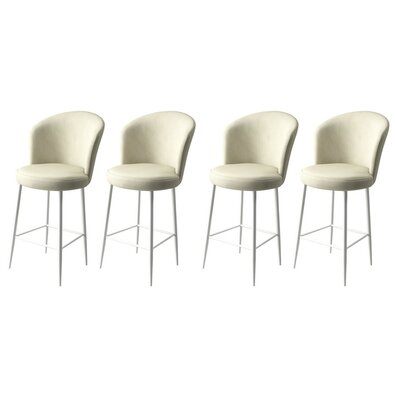 Set de scaune de bar Fora Cream and White, 4 buc.