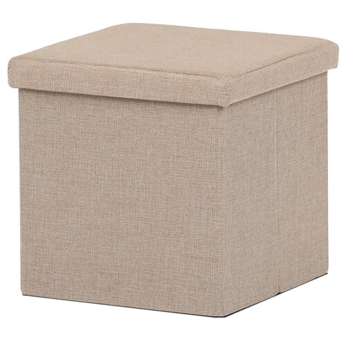 Hocker mit Stauraum, Cremefarben, 38 x 38 x 38 cm