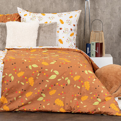 4Home Pościel bawełniana Jesień, 220 x 200 cm, 2 szt. 70 x 90 cm