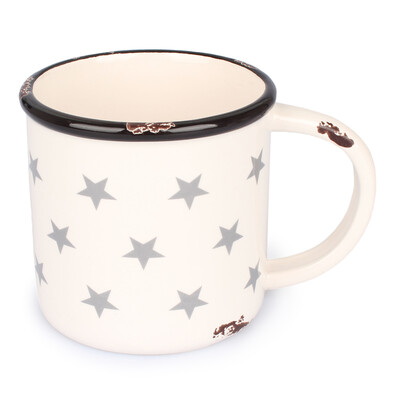 Kubek ceramiczny Gwiazdki 400 ml, biały