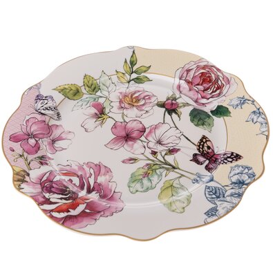 Porcelanový plitký tanier Roses, 27 cm