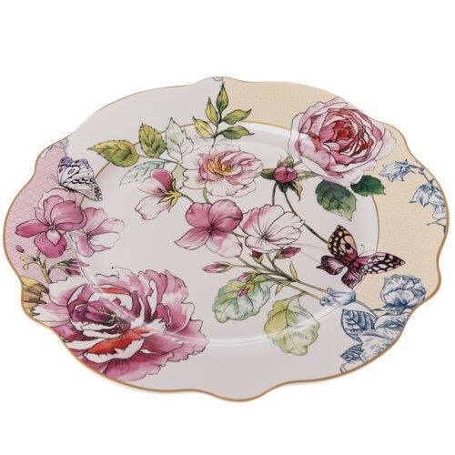 Porcelanový plitký tanier Roses, 27 cm