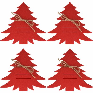 Besteckbeutel X-Mas Tree Rot, 4er-Set