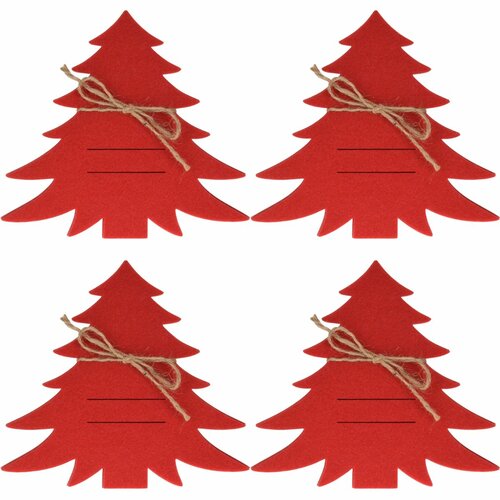 Kieszeń na sztućce X-Mas Tree czerwony, zestaw 4 szt.