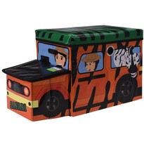 Cutie depozitare cu șezut Safari bus portocaliu,pentru copii, 55 x 26 x 31 cm
