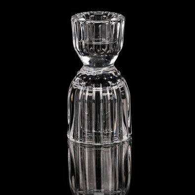 Świecznik szklany 10 cm na świecę stożkową, przezroczysty