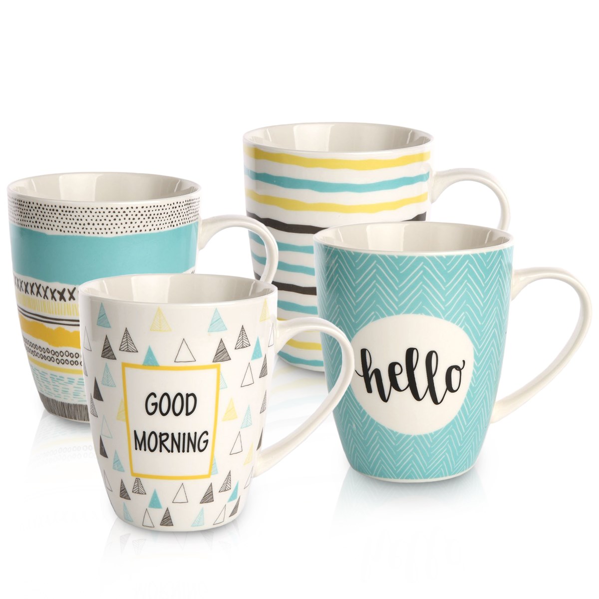 Sada porcelánových hrnčekov Scandi 330 ml, 4 ks