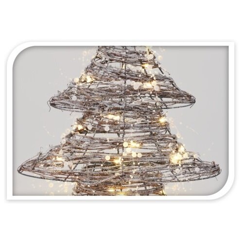 Ratanový svietiaci stromček s 30 LED, 38 cm, teplá biela