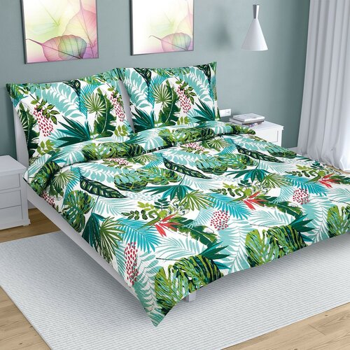 Bellatex Krepp-Bettwäsche Jungle , 200 x 200 cm, 2 Stück 70 x 90 cm